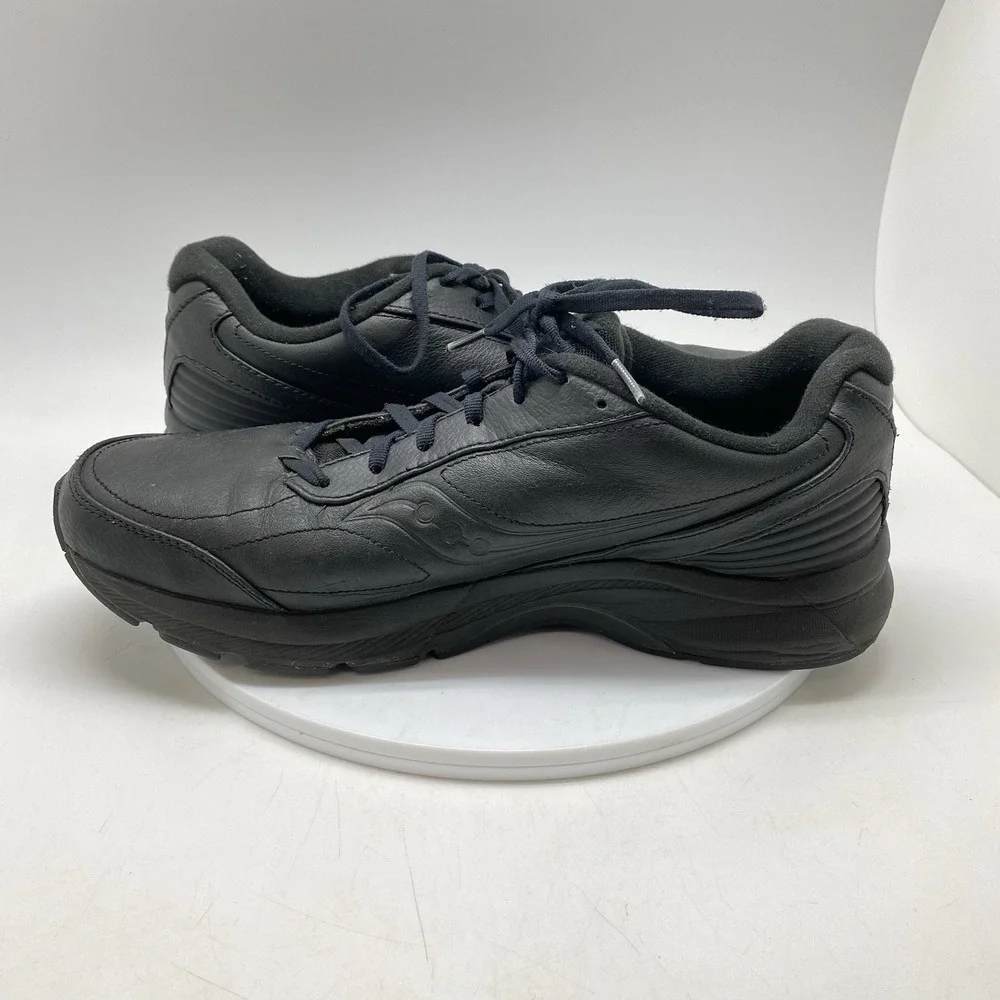 Saucony Omni Walker Shoes Mens 12 Black Leather Walking Comfort S40202-2